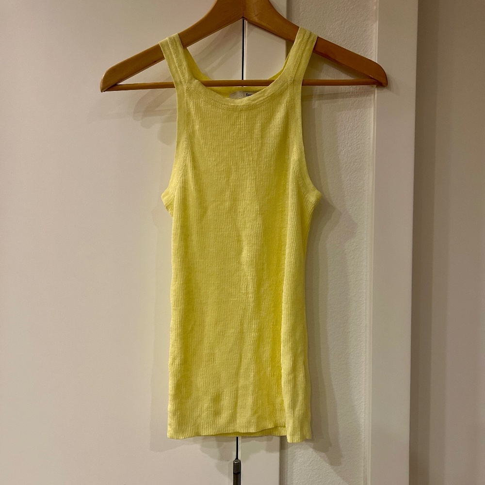 Wilfred Free lemon-yellow ribbed tank – size XS